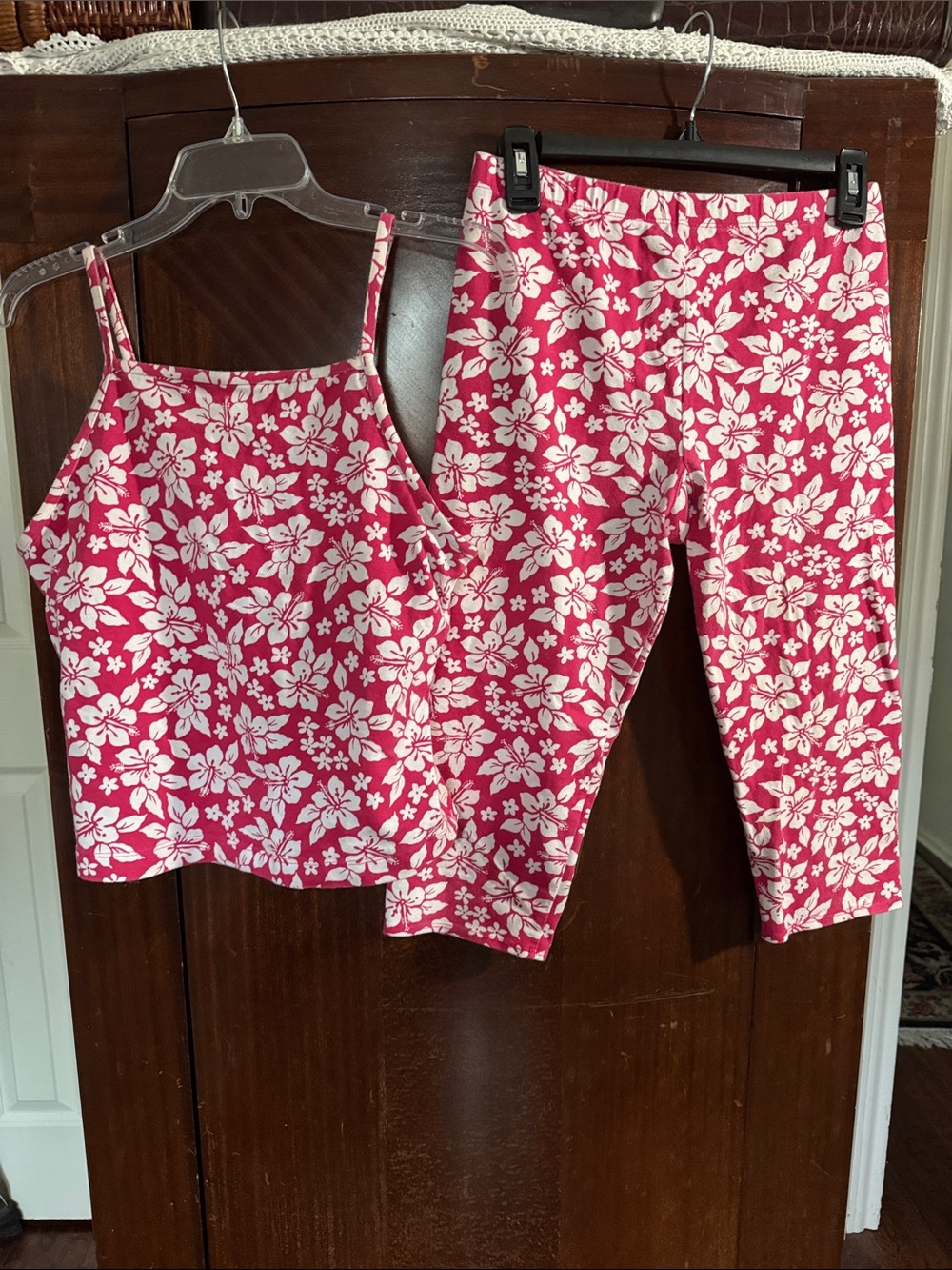Jockey White and Pink Floral Bodywear Set